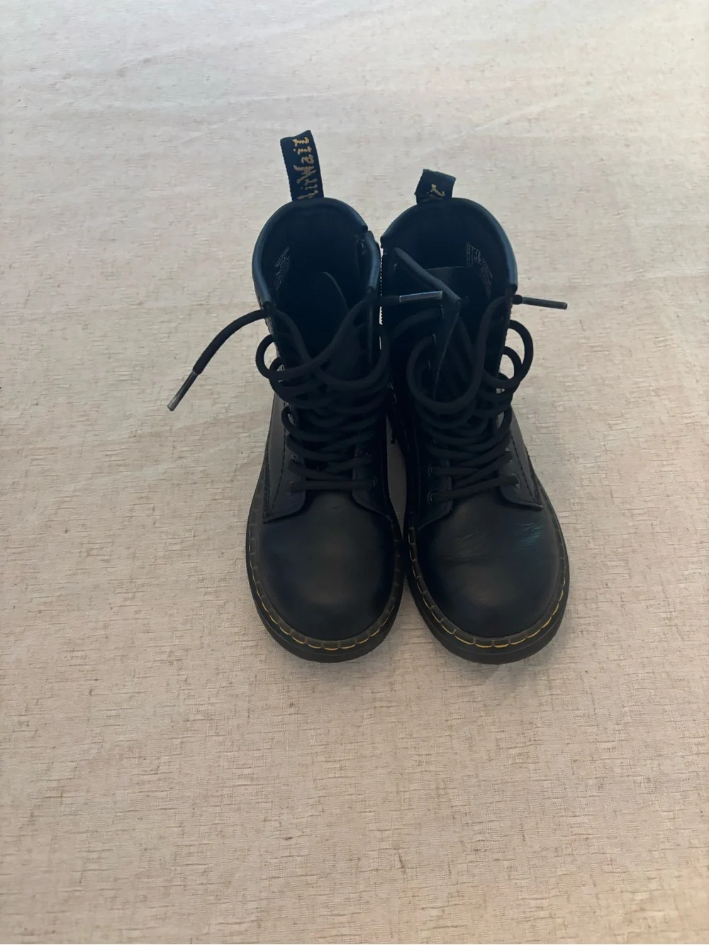 Dr. Martens Black Kids Lace-Up Leather Boots